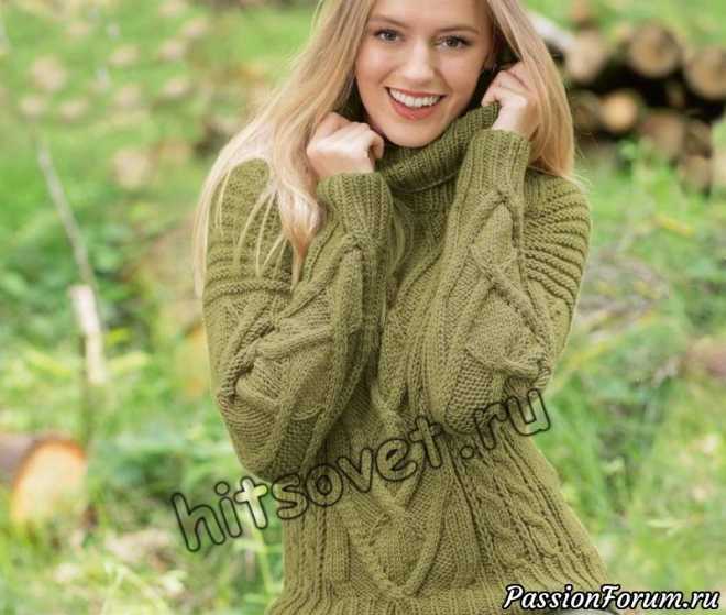 Căutați pe un pulover de modă cu ace de tricotat